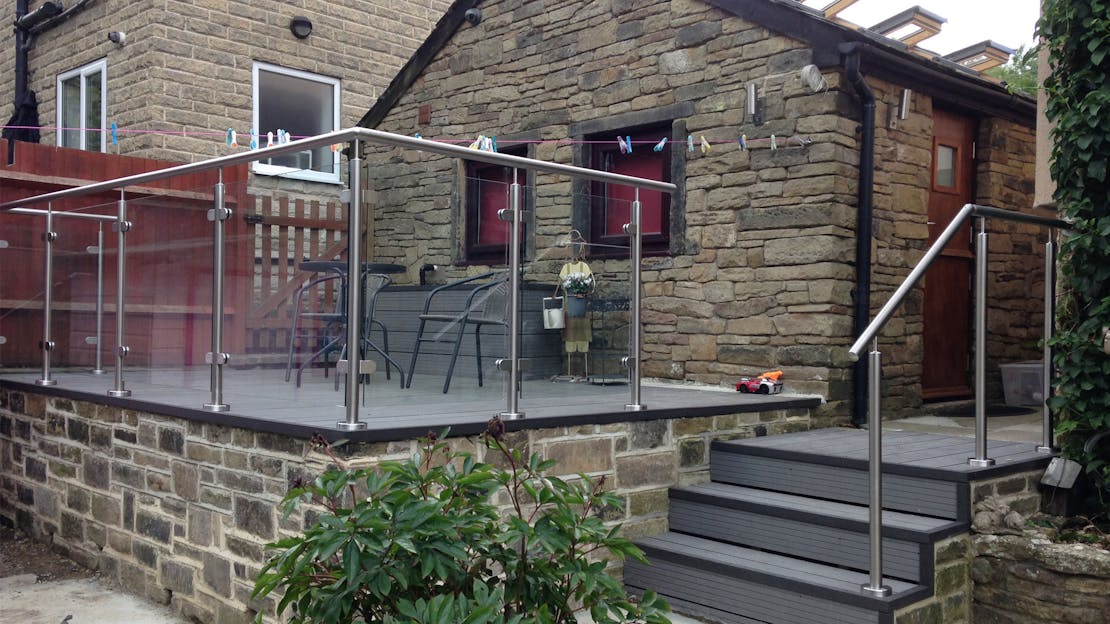 Stainless & glass balustrade install to Huddersfield household