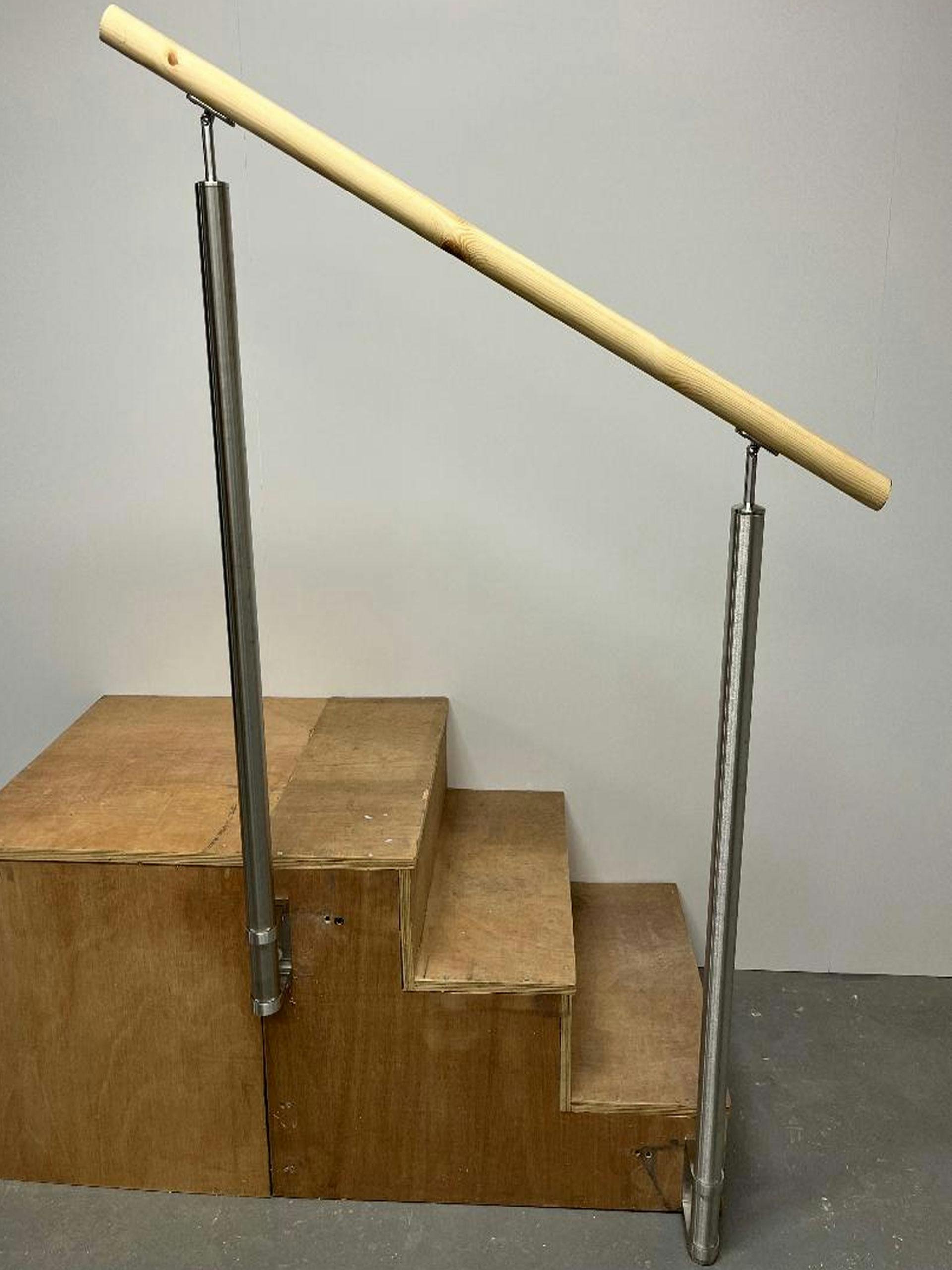 Adjustable Floor or Side Mounted with Timber Top Rail Stair Balustrade Kit