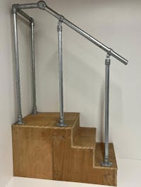 Adjustable Side Mounted or Floor Mounted 90 Degree to End Post Stair Handrail Kit