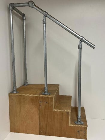 Adjustable Side Mounted or Floor Mounted 90 Degree to End Post Stair Handrail Kit