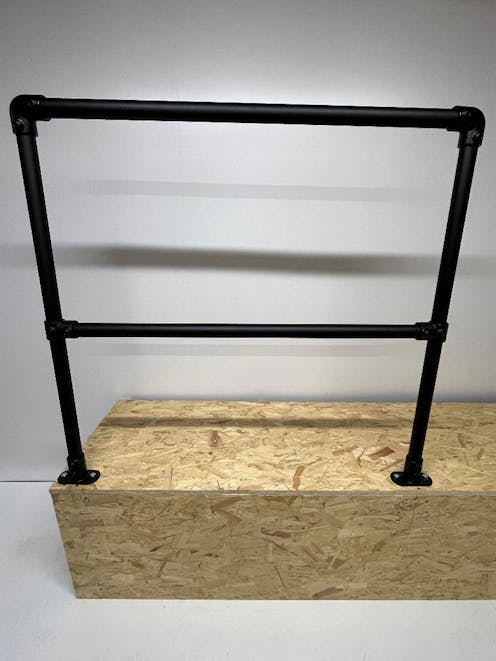 Level Fixed Side Mounted or Floor Mounted with Mid Rail Handrail Kit in Electrophoretic Coated Finish (Black).