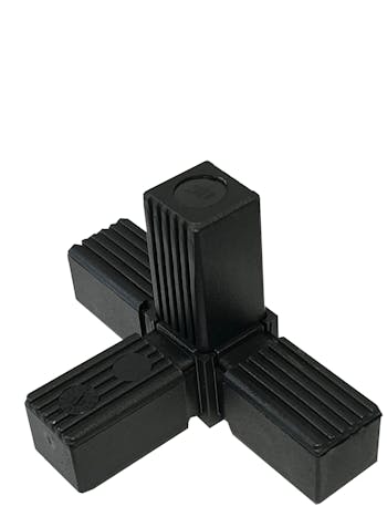 Square 25 x 25 x 2.0 4 Way Corner Tube Connector.