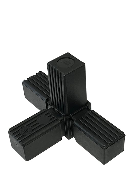 Square 25 x 25 x 2.0 4 Way Corner Tube Connector.