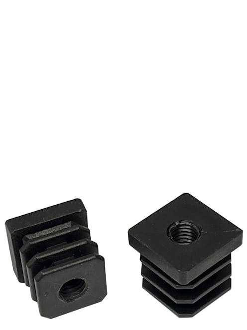 Square 25 x 25 Plastic Threaded Tube Inserts