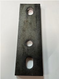 Base Plate 200x65x12 c/w 2 slotted holes & 1 vent hole