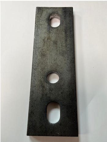 Base Plate 200x65x12 c/w 2 slotted holes & 1 vent hole