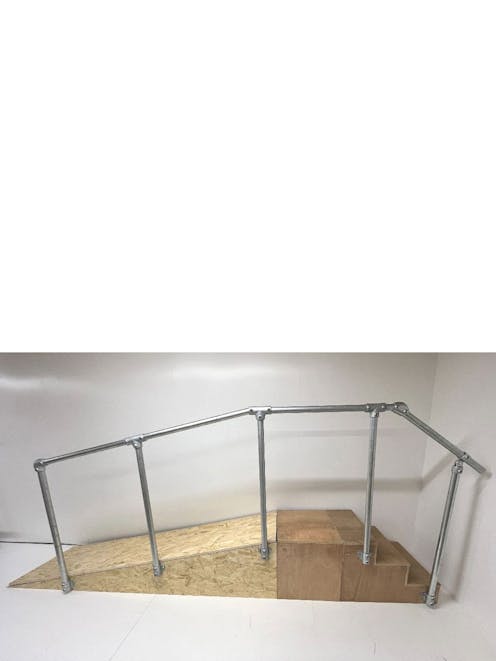 Ramp Handrail Side Mount or Slope Mounted with Landing and Steps Handrail Kit