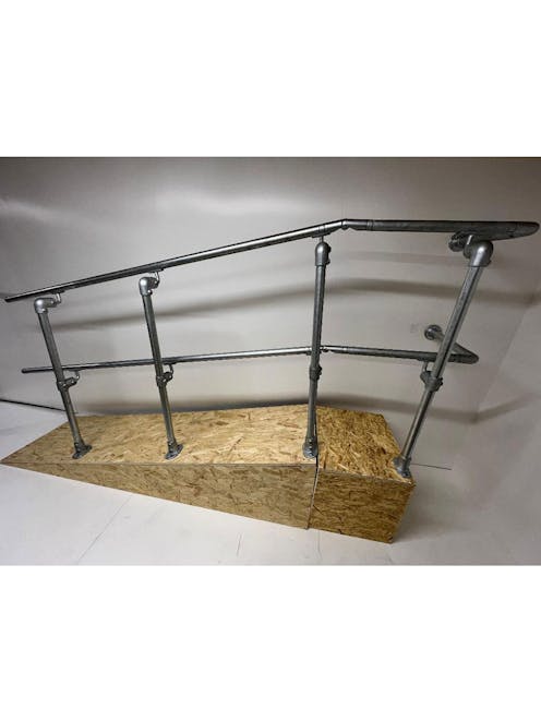 DDA Ramp Handrail Side Mount or Slope Mounted 90 Degree to Wall with MID RAIL Handrail Kit