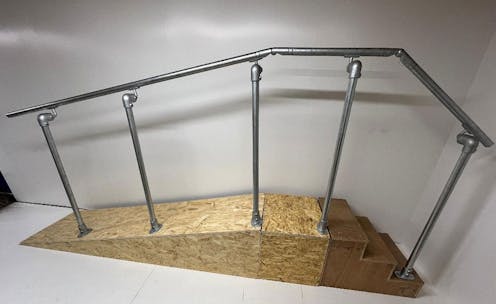 DDA Ramp Handrail Side Mount or Slope Mounted with Landing and Steps Handrail Kit