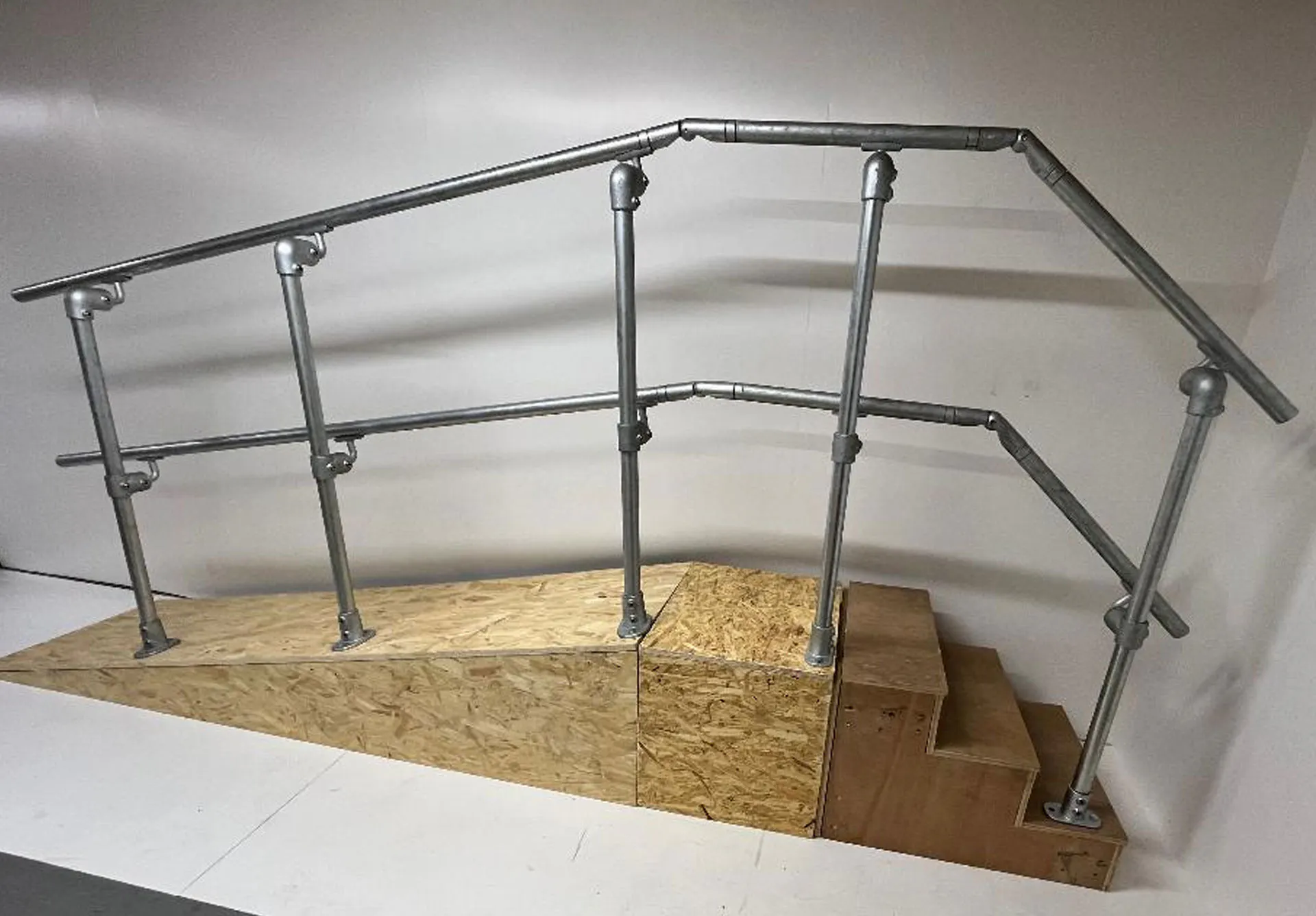 Side Rails For Ramp DDA Ramp Handrail Side Mount or Slope Mounted with Landing and Steps ...