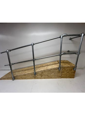 Ramp Handrail Side Mount or Slope Mounted 90 Degree to Wall with Mid Rail OFFSET Handrail Kit.