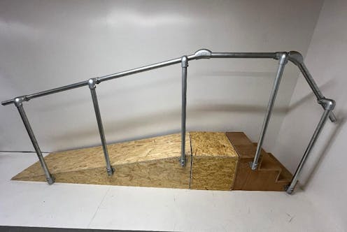 Ramp Handrail Side Mount or Slope Mounted with Landing and Steps OFFSET Handrail Kit.