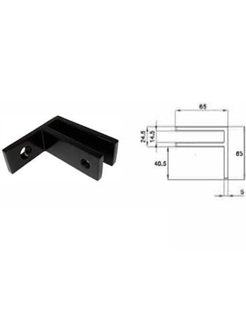 S.S. Grade 316 Glass Stiffener to Wall - coated Black