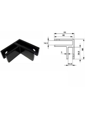 S.S. Grade 316 Glass Stiffener 90deg. - coated Black
