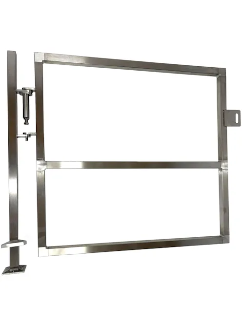 Self Closing Gate to Tube Full Height Adjustable Width & Height - Stainless Steel SQUARE TYPE