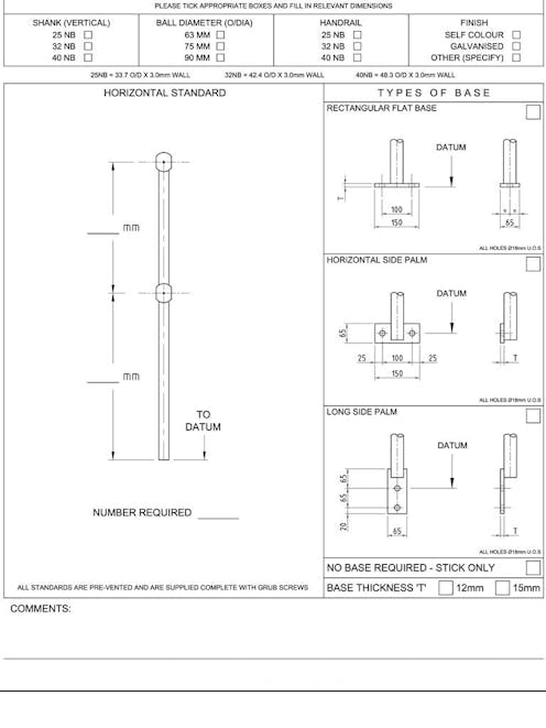 Tubular Standards Horizontal