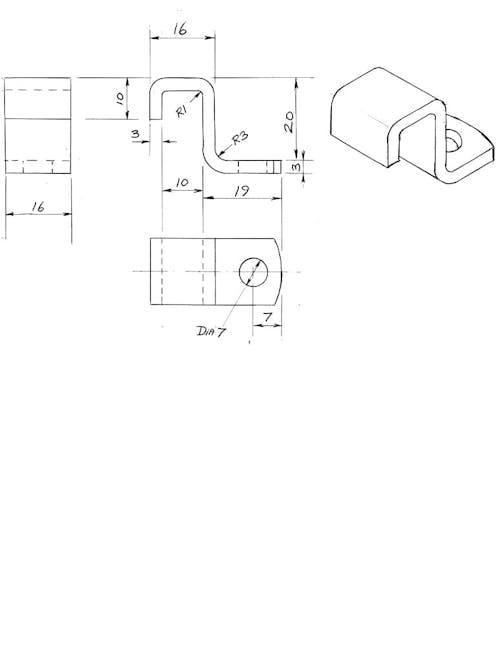 Single Leg Clip Galvanised Drawing
