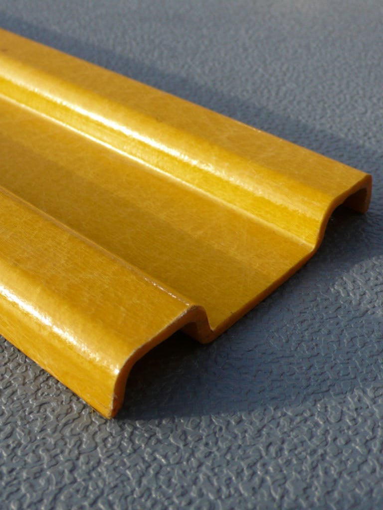 Global Walkway HR007Y GRP Handrail Kick Plate Yellow GRP