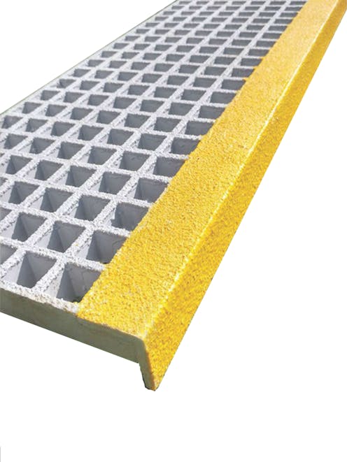 38mm Thick 'Type I' GRP Grating Tread Profile Grey 7035