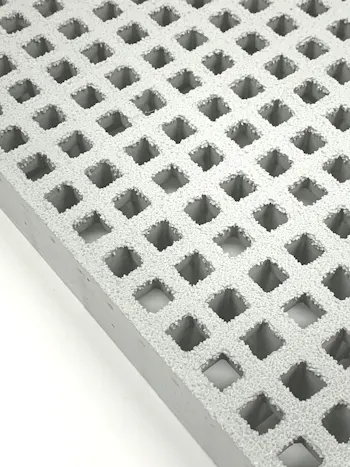 50mm Thick 'Type I' GRP Grating 3664x1224 Grey - Mini Mesh