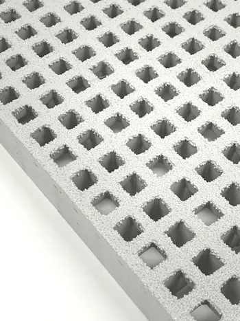 38mm Thick 'Type I' GRP Grating 3664x1224 Grey - Mini Mesh