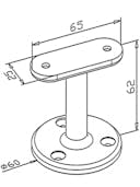 S.S. H.R. Handrail Support Flat Top