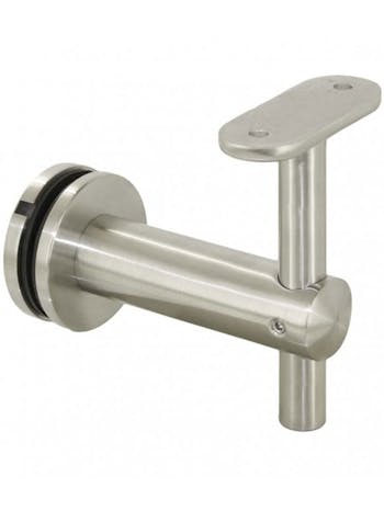 S.S. H.R. Bracket To Glass With Straight Flat Top