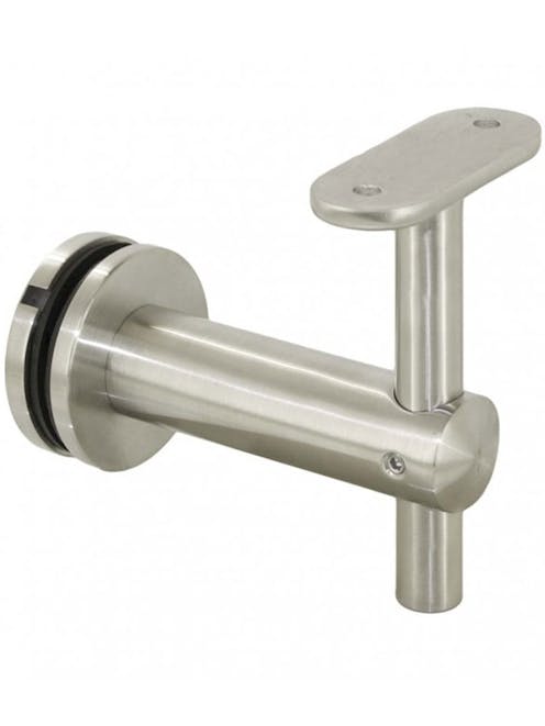 S.S. H.R. Bracket To Glass With Straight Flat Top