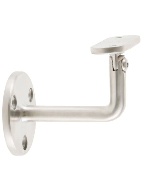 S.S. H.R. Right Angle Handrail Bracket Adj. Flat