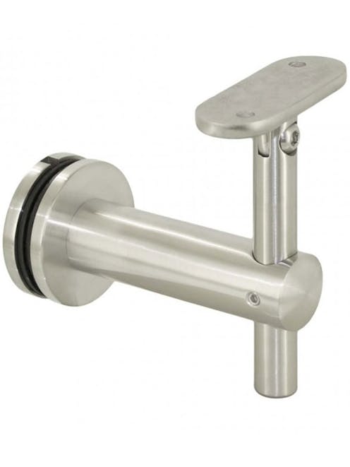 S.S. H.R. Bracket To Glass With Adjustable Flat Top