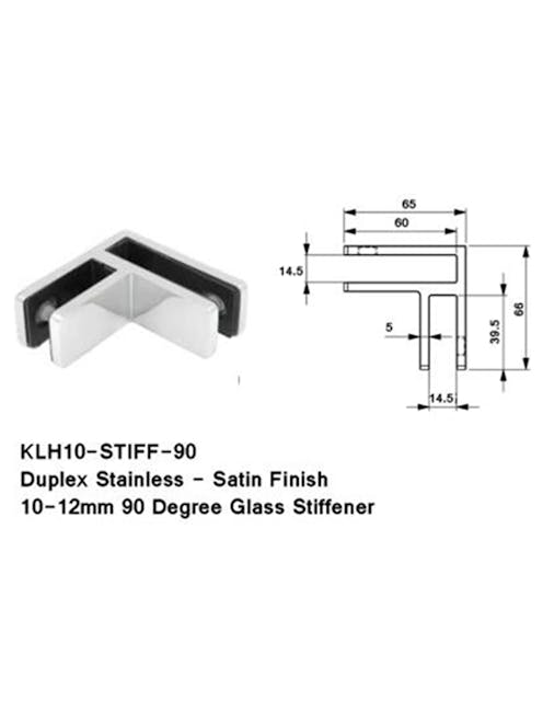 S.S. Duplex Glass Stiffener 90deg.