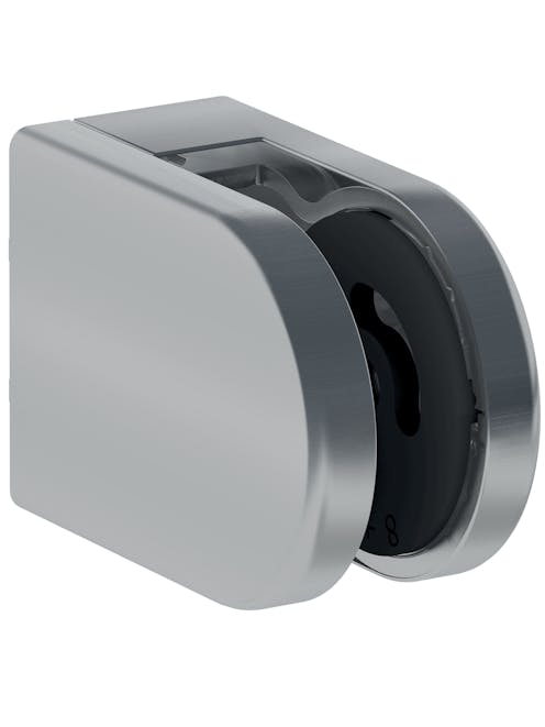 Stainless Steel Kronos Glass Clamp Round Type Flat Back