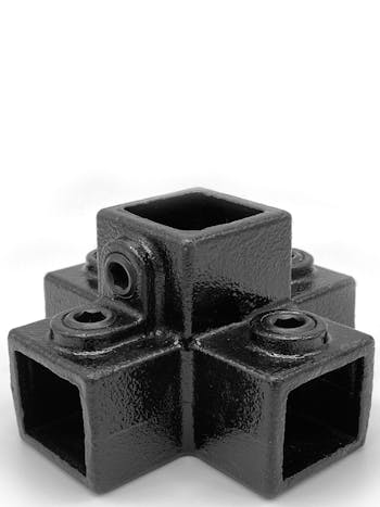 158 4way Cross Key Clamp ( Square 25 x 25 Black)