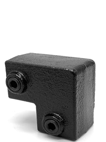 125 90 degree 2way Key Clamp Elbow ( Square 25 x 25 Black)