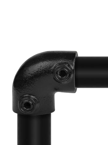 125 90 degree 2way Key Clamp Elbow  ( 33.7mm Round Black)