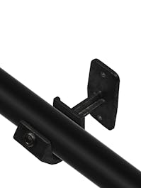 143-OP Wall Mounted Handrail Bracket Key Clamp OPEN (33.7mm Round Black)