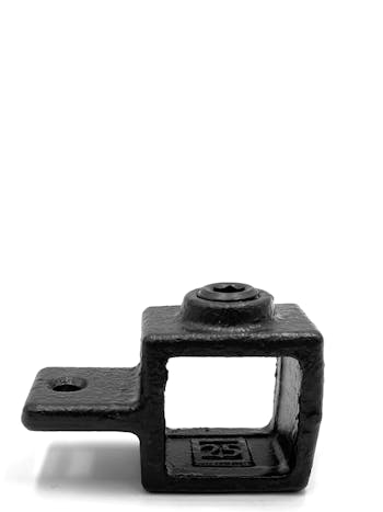 199C Single Lugged Bracket Central  (Square 25 x 25 Black)
