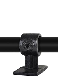 143-CL Wall Mounted Handrail Bracket Key Clamp CLOSED (33.7mm Round Black)