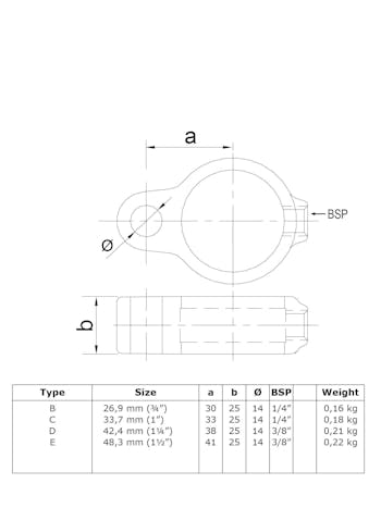 138 Gate Eye Key Clamp (33.7mm Round Black)