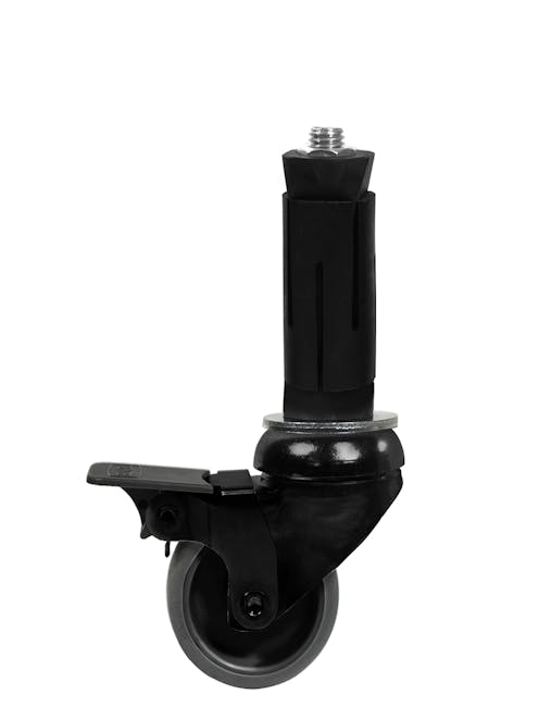 50mm Diameter Swivel Wheel Castors Braked with Expanding Adapter