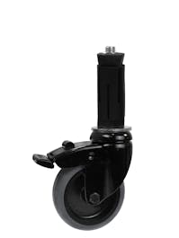 75mm Diameter Swivel Wheel Castors Braked with Expanding Adapter