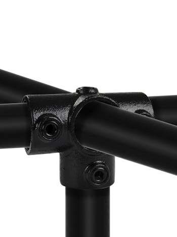 176 3 Way Outlet Tee (26.9mm Round Black)