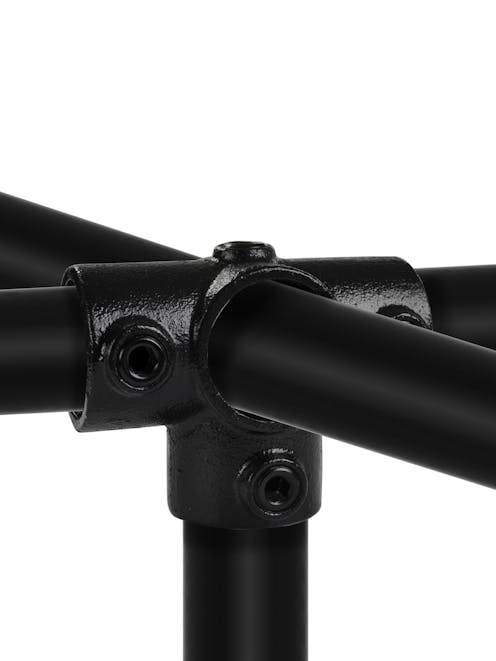 176 3 Way Outlet Tee (26.9mm Round Black)