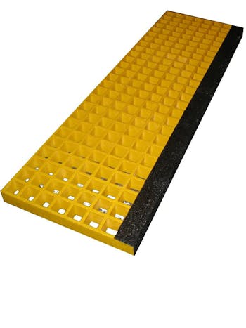 38mm Thick 'Type I' GRP Grating Tread Profile Yellow 1003