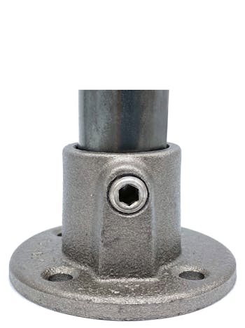 131 Wall Plate Key Clamp - Square Type (33.7mm Round Self Colour)