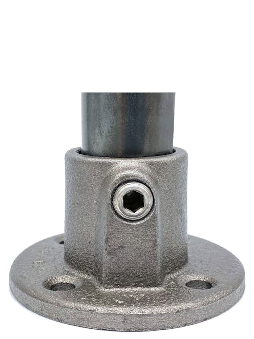 131 Wall Plate Key Clamp - Square Type (33.7mm Round Self Colour)