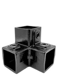 128 3way 90 Degree Elbow (Square 40 x 40 Black)