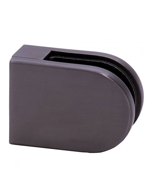 Stainless Steel Glass Clamp Round Type Flat Back 42.4mm Black Satin