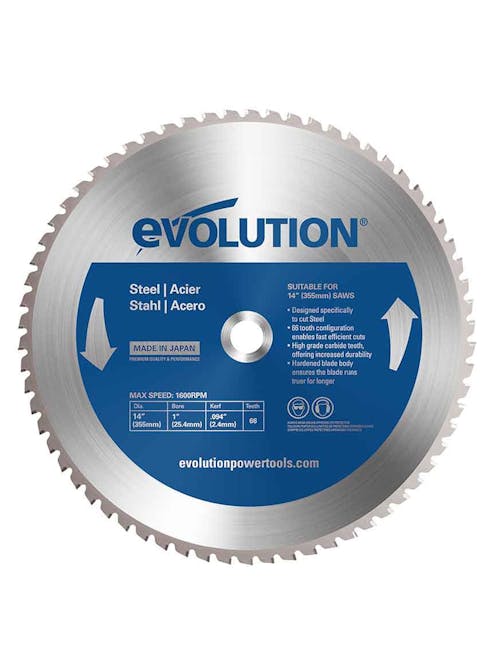 Evolution 355mm Mild Steel Cutting 66T Chop Saw Blade