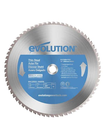 Evolution 355mm Thin Steel Cutting 90T Chop Saw Blade
